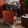 Brinley 29" Velvet Fabric Accent Chair with Wood Legs - Orange | Fauteuil d’appoint Brinley de 29 po en tissu de velours avec pattes en bois - orange