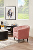 Brinley 29" Velvet Fabric Accent Chair with Wood Legs - Pink | Fauteuil d’appoint Brinley de 29 po en tissu de velours avec pattes en bois - rose