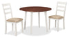 Bryn 3pc Dining Package with 42" Drop-Leaf Table & 2 Chairs, Fabric -Two-Tone White & Brown | Ensemble de salle à manger Bryn 3 pièces avec table de 42 po à abattant et 2 chaises - deux teintes, blanc et brun