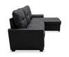 Carter 2-Piece Right-Facing Leather-Look Fabric Sleeper Sectional with Storage Chaise - Black | Sofa-lit sectionnel de droite Carter 2 pièces en tissu d’apparence cuir avec fauteuil long de rangement - noir