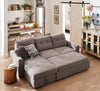 Carter 2-Piece Left-Facing Linen-Look Fabric Sleeper Sectional with Storage Chaise - Solis Grey | Sofa-lit sectionnel de gauche Carter 2 pièces en tissu d’apparence lin avec fauteuil long de rangement - gris Solis