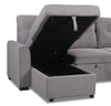 Carter 2-Piece Left-Facing Linen-Look Fabric Sleeper Sectional with Storage Chaise - Solis Grey | Sofa-lit sectionnel de gauche Carter 2 pièces en tissu d’apparence lin avec fauteuil long de rangement - gris Solis