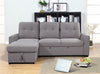 Carter 2-Piece Left-Facing Linen-Look Fabric Sleeper Sectional with Storage Chaise - Solis Grey | Sofa-lit sectionnel de gauche Carter 2 pièces en tissu d’apparence lin avec fauteuil long de rangement - gris Solis