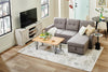 Carter 2-Piece Right-Facing Linen-Look Fabric Sleeper Sectional with Storage Chaise - Solis Grey | Sofa-lit sectionnel de droite Carter 2 pièces en tissu d’apparence lin avec fauteuil long de rangement - gris Solis