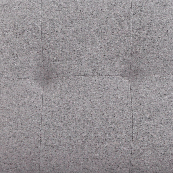 Sofa-lit sectionnel de droite Carter 2 pièces en tissu d’apparence lin avec fauteuil long de rangement - gris Solis
