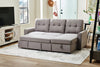 Carter 2-Piece Right-Facing Linen-Look Fabric Sleeper Sectional with Storage Chaise - Solis Grey | Sofa-lit sectionnel de droite Carter 2 pièces en tissu d’apparence lin avec fauteuil long de rangement - gris Solis