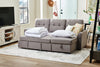 Carter 2-Piece Right-Facing Linen-Look Fabric Sleeper Sectional with Storage Chaise - Solis Grey | Sofa-lit sectionnel de droite Carter 2 pièces en tissu d’apparence lin avec fauteuil long de rangement - gris Solis