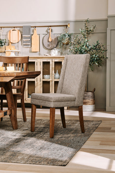 Chaise de salle à manger Cedar en tissu de polyester et en pin - beige