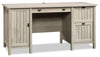 Costa 59.06"  Commercial Grade Computer Office Desk with 2-Drawers & Cabinet - Chalked Chestnut|Bureau d’ordinateur Costa de 59,06 po de qualité commerciale à 2 tiroirs avec armoire - marron blanchi