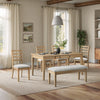 Cove Dining Bench with Cushion Fabric Seat, Lift Top Storage, 46"W - Natural/Grey | Banc de salle à manger Cove de 46 po (L) avec siège rembourré en tissu et rangement à dessus relevable - naturel et gris