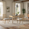Cove 5pc Dining Table Set with Table & 4 Chairs, Storage Drawers, Melamine, 66"W - Natural/Grey | Ensemble de salle à manger Cove 5 pièces en mélamine avec table de 66 po (L), tiroirs de rangement et 4 chaises - naturel et gris