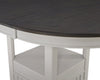 Dena Counter-Height Dining Table with 42-60"W Extension, Round  - Dove Grey | Table de salle à manger ronde Dena de 42 po à 60 po (L) de hauteur comptoir et avec rallonge - gris tourterelle