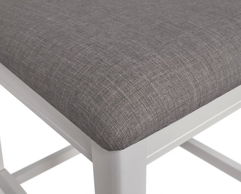 Chaise de salle à manger Dena de hauteur comptoir en tissu d’apparence lin - gris tourterelle