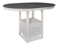 Table de salle à manger ronde Dena de 42 po à 60 po (L) de hauteur comptoir et avec rallonge - gris tourterelle