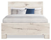 Derekson Panel Bed with Headboard & Frame, Rustic White - Queen Size | Lit à panneaux Derekson avec tête de lit et cadre de lit, blanc rustique - format grand lit