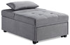Dune 43.75" Fabric Convertible Sleeper Chair with Tufted Cushions - Grey | Fauteuil-lit convertible Dune de 43,75 po en tissu avec coussins capitonnés - gris