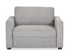 Dusk 52" Linen-Look Fabric Sleeper Chair with Track Arms - Grey | Fauteuil-lit Dusk de 52 po en tissu d’apparence lin avec accoudoirs rectilignes - gris