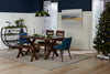Eden Dining Chair with Linen-Look Fabric, Metal - Blue | Chaise de salle à manger Eden en tissu d’apparence lin et en métal - bleue