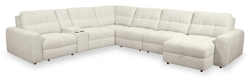  Sofa sectionnel modulaire à coulissement électrique de droite Elevate de Scott Living 7 pièces en tissu de chenille avec rangement - beige