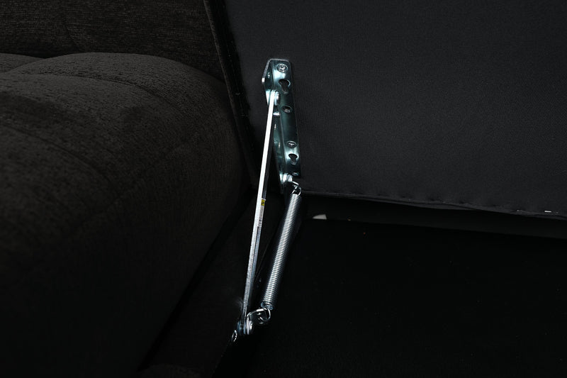 Sofa sectionnel modulaire à coulissement et inclinaison électriques de droite Elevate de Scott Living 3 pièces en tissu de chenille - Ebony