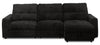Sofa sectionnel modulaire à coulissement et inclinaison électriques de droite Elevate de Scott Living 3 pièces en tissu de chenille - Ebony