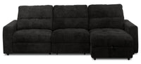  Sofa sectionnel modulaire à coulissement et inclinaison électriques de droite Elevate de Scott Living 3 pièces en tissu de chenille - Ebony