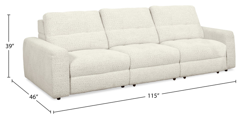Sofa modulaire à inclinaison électrique Elevate de Scott Living de 115 po en tissu de chenille - taupe