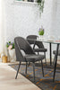 Elijah Dining Chair with Linen-Look Fabric, Metal - Grey | Chaise de salle à manger Elijah en tissu d’apparence lin et en métal - grise