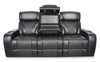 Elite 86" Genuine Leather Massage Power Reclining Sofa with Immersive Audio and Power Headrests - Black | Sofa de massage à inclinaison électrique Elite de 86 po en cuir véritable avec son immersif et appuie-têtes électriques - noir