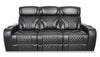 Sofa de massage à inclinaison électrique Elite de 86 po en cuir véritable avec son immersif et appuie-têtes électriques - noir