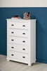 Ella Bedroom Chest of Drawers, 5-Drawer, 36"W x 53"H -  White | Commode verticale de chambre à coucher Ella de 36 po (L) x 53 po (H) à 5 tiroirs - blanche
