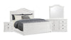 Ella 6pc Bedroom Set with Panel Bed, Dresser, Mirror & Nightstand, White - King Size | Ensemble de chambre à coucher Ella 6 pièces blanc avec lit à panneaux, commode, miroir et table de nuit - format très grand lit