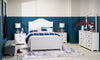 Ella Panel Bed with Headboard & Frame, Chevron Pattern, White - Queen Size | Lit à panneaux Ella blanc avec tête de lit, cadre et motif de chevrons - format grand lit