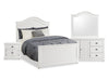 Ella 6pc Bedroom Set with Panel Bed, Dresser, Mirror & Nightstand, White - Queen Size | Ensemble de chambre à coucher Ella 6 pièces blanc avec lit à panneaux, commode, miroir et table de nuit - format grand lit