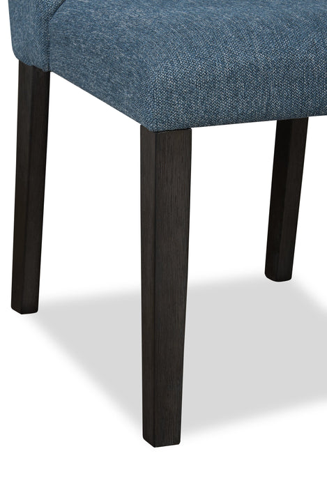 Chaise de salle à manger Emery en tissu de polyester - bleue
