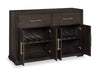 Emery Dining Server with Drawers, Storage & Built-In Wine Racks, 60"W - Black | Desserte de salle à manger Emery de 60 po (L) avec tiroirs, rangement et supports à vin intégrés - noire