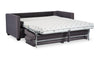 Made in Canada Everlee 76.5" Microsuede Queen-Size Sofa Bed with Memory Foam and Two Accent Pillows - Grey | Grand sofa-lit Everlee de 76,5 po fabriqué au Canada en microsuède avec mousse à mémoire de forme et deux coussins décoratifs - gris