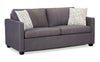 Made in Canada Everlee 76.5" Microsuede Queen-Size Sofa Bed with Memory Foam and Two Accent Pillows - Grey | Grand sofa-lit Everlee de 76,5 po fabriqué au Canada en microsuède avec mousse à mémoire de forme et deux coussins décoratifs - gris