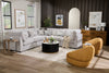 Scott Living Evolve Modular 5-Piece Linen-Look Fabric Sectional with Feather Down Cushions - Grey | Sofa sectionnel modulaire Evolve de Scott Living 5 pièces en tissu d’apparence lin avec coussins en duvet et plumes - gris