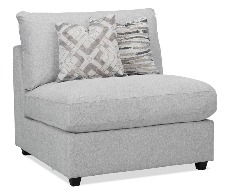 Sofa sectionnel modulaire Evolve de Scott Living 5 pièces en tissu d’apparence lin avec coussins en duvet et plumes - gris