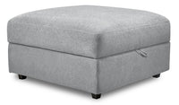  Pouf de rangement modulaire Evolve de Scott Living de 39,5 po en tissu d’apparence lin avec coussin en duvet et plumes - gris