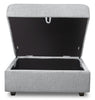 Scott Living Evolve Modular 39.5" Linen-Look Fabric Storage Ottoman with Feather Down Cushion - Grey | Pouf de rangement modulaire Evolve de Scott Living de 39,5 po en tissu d’apparence lin avec coussin en duvet et plumes - gris