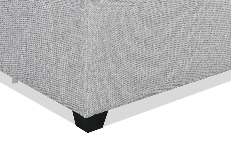 Sofa sectionnel modulaire de style cocon Evolve de Scott Living 4 pièces en tissu d’apparence lin avec coussins en duvet et plumes - gris
