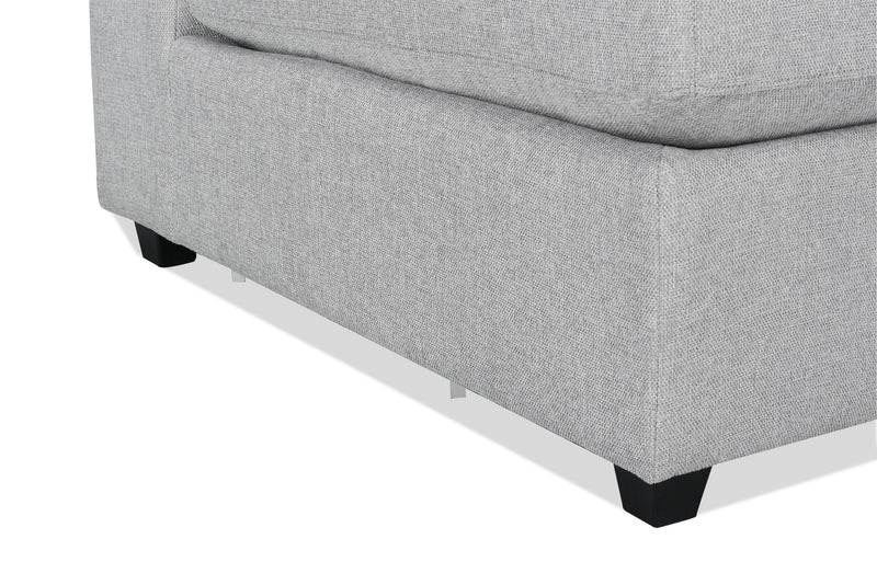 Sofa modulaire Evolve de Scott Living de 118,5 po en tissu d’apparence lin avec coussins amovibles en duvet et plumes - gris