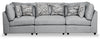 Scott Living Evolve Modular 118.5" Linen-Look Fabric Sofa with Removable Feather Down Cushions - Grey | Sofa modulaire Evolve de Scott Living de 118,5 po en tissu d’apparence lin avec coussins amovibles en duvet et plumes - gris