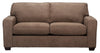 Sofa-lit double Fiona de 74 po fabriqué au Canada en tissu de chenille avec accoudoirs rectilignes - brun moka