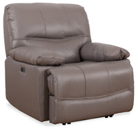 Fauteuil à inclinaison électrique Franco de 42,5 po en cuir véritable avec position zéro gravité et port USB - gris