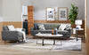 Kort & Co. Freeman 37" Linen-Look Fabric Chair with Wood Legs and Tufted Back Cushion - Charcoal Grey | Fauteuil Freeman Kort & Co. de 37 po en tissu d’apparence lin avec pattes en bois et coussin de dossier capitonné - gris anthracite