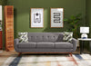 Kort & Co. Freeman 88" Linen-Look Fabric Sofa with Wood Base and Tufted Back Cushions - Charcoal Grey | Sofa Freeman Kort & Co. de 88 po en tissu d’apparence lin avec pattes en bois et coussins de dossier capitonnés - gris anthracite