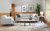 Kort & Co. Freeman 37" Linen-Look Fabric Chair with Wood Legs and Tufted Back Cushion - Dove White | Fauteuil Freeman Kort & Co. de 37 po en tissu d’apparence lin avec pattes en bois et coussin de dossier capitonné - blanc colombe